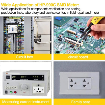 Medidor Capacitancia Digital BT-990C - Tester SMD Diodo/Resistencia (Tipo Pinza) + Puntas Repuesto