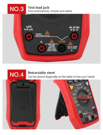 Multímetro Digital Profesional UNI-T UT61E/UT61D/UT61B - Test Capacitancia DC/AC 1000V (60mF/220mF), True RMS, Auto Rango