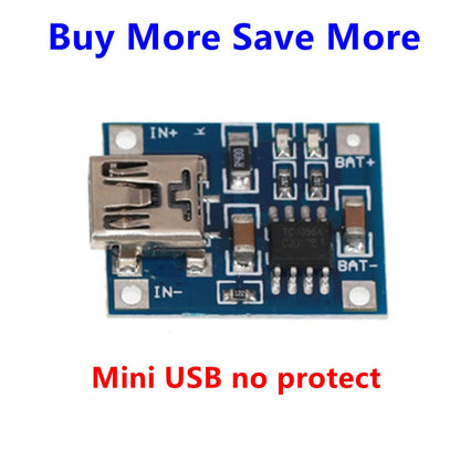 5 PCS Type-c/Micro/Mini USB 5V 1A 18650 TP4056 Lithium Battery Charger Module Charging Board With Protection Dual 1A Li-ion