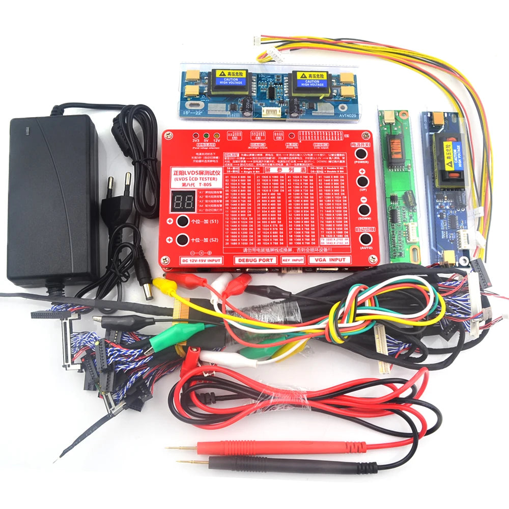 Tester Panel Universal (6ta Gen) T-80S para Pantallas LED/LCD (TV/Computadora/Laptop) - 80 Programas Integrados, Inversor