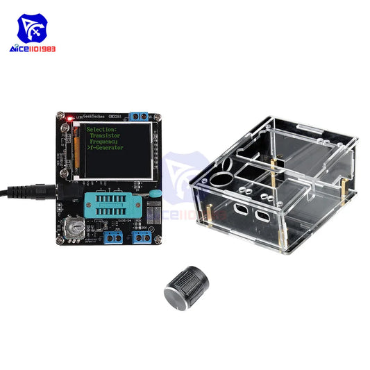 Tester Transistor DIYMORE GM328A (Ruso/Inglés) - Medidor Resistencia, Inductancia, Capacitancia, ESR (con Case)
