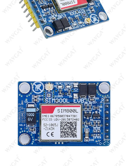 Módulo GSM/GPRS WAVGAT SIM800L V2.0 (5V, Quad-Band) con Antena y Cable
