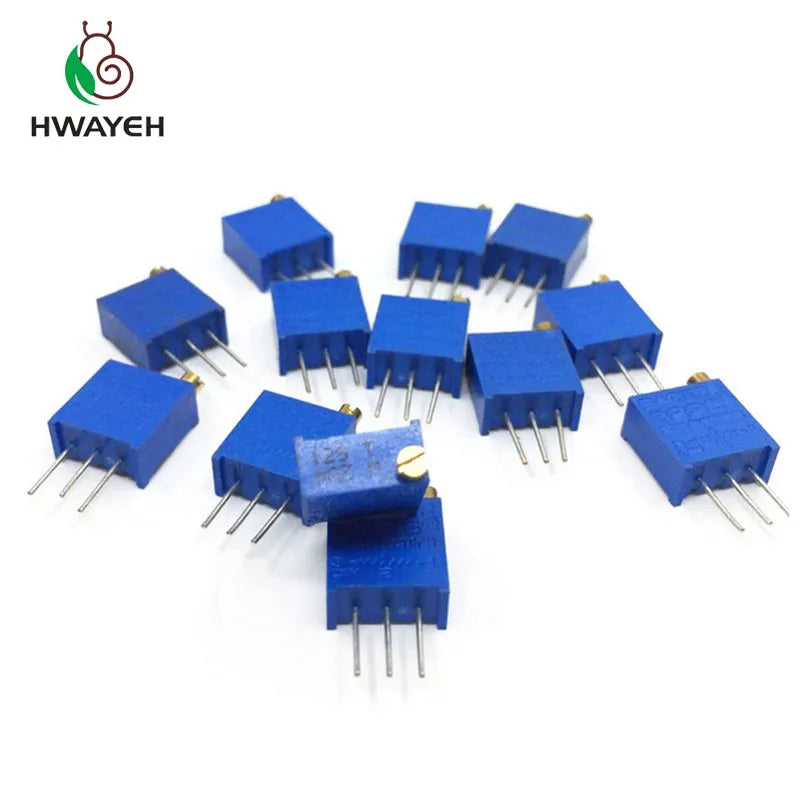 10pcs 3296W series resistanceohm Trimpot Trimmer Potentiometer 1K 2K 5K 10K 20K 50K 100K 200K 500K 1M 100R 200R 500R 3296W 103