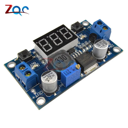 Módulo Regulador Voltaje Step-Down LM2596 DC-DC 4.0-40V a 1.25-37V Ajustable con Voltímetro LED
