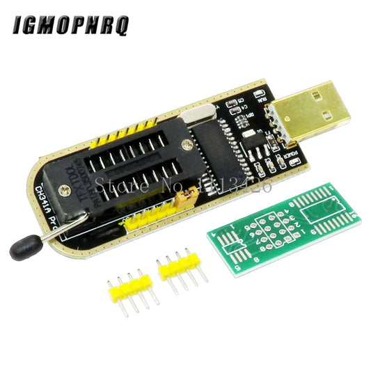 Kit Programador USB CH341A 24/25 Series EEPROM Flash BIOS + Clip Test SOIC8/SOP8 (Variante CH)