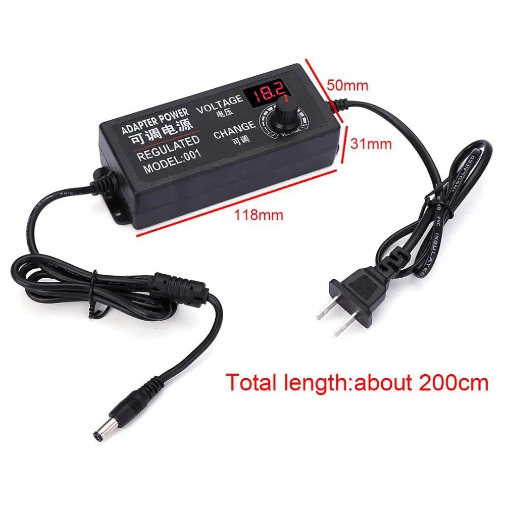Fuente Alimentación AC a DC Ajustable (3V-24V, 3A/5A, 48W/60W/72W) Adaptador Universal 8 Pines DC