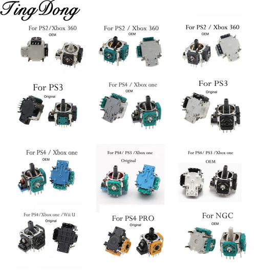 Palancas Joystick Analógico 3D (3 pines/4 pines) Repuesto para Control PS2/PS3/PS4/Xbox 360/Xbox One (2 Unidades)