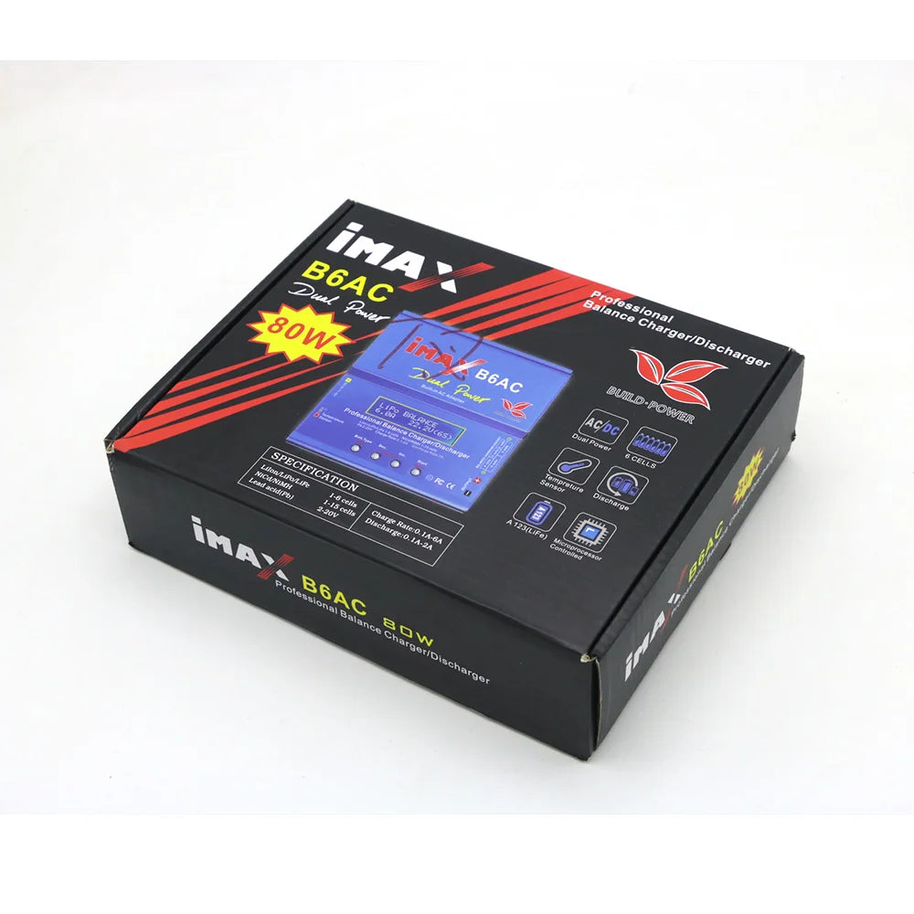 iMAX B6AC 80W 6A Lipo Battery Balance Charger LCD Display Discharger For RC Model Li-ion LiFe Nimh Nicd PB Lipo Battery Charging