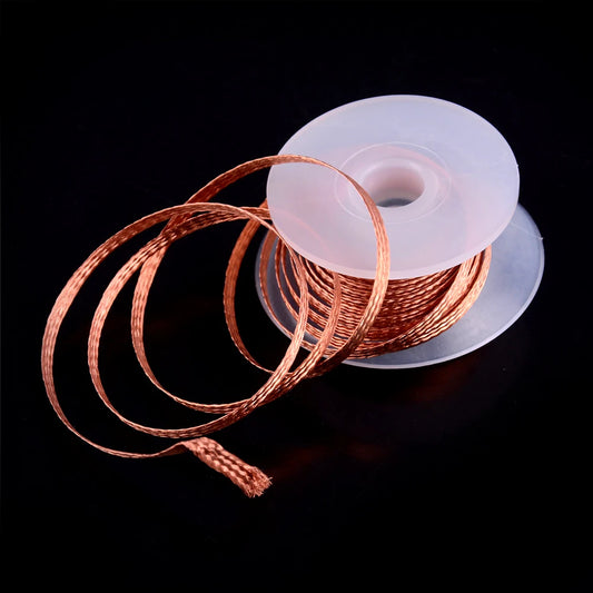 Alambre Malla Desoldadora Trenzada para Removedor Soldadura (2.0mm/3.5mm, 1.5m) Herramienta Reparación (1 Unidad)