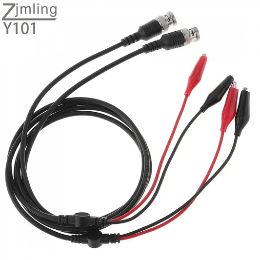 Cable Sonda Prueba BNC Q9 Macho a Doble Pinza Cocodrilo (35mm) para Osciloscopio (x2)