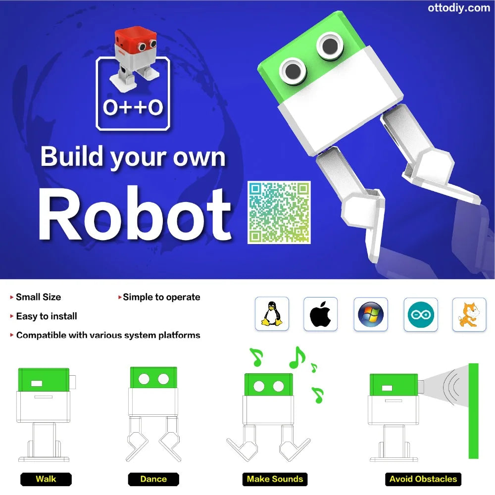 Kit Inicio Proyecto DIY Keyestudio para Robot OTTO Arduino (Sin Piezas Impresas 3D)