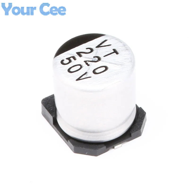 Capacitor Electrolítico Aluminio SMD (220uF, 50V, 10x10.2mm) - Pack 10 Unidades