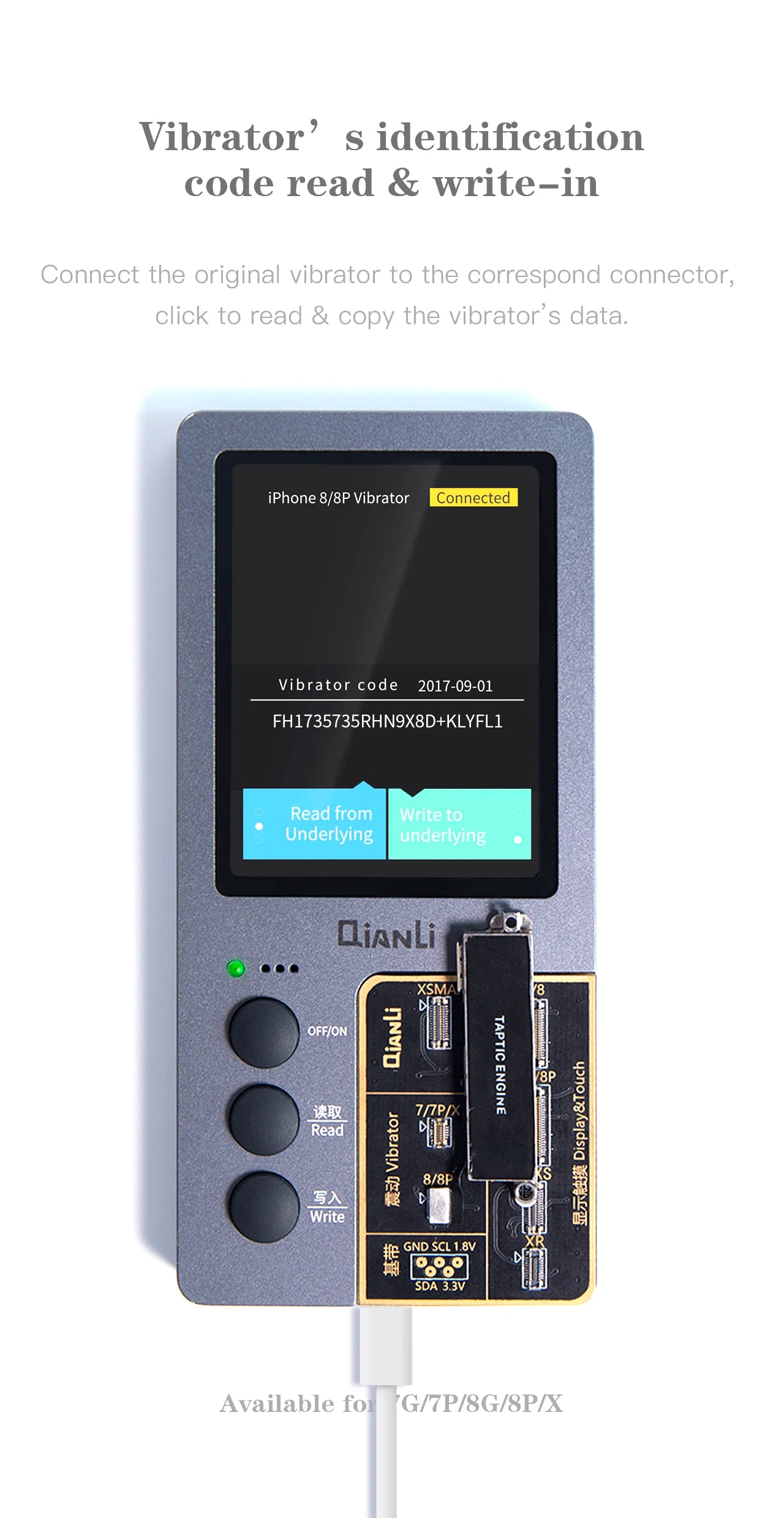 QianLi iCopy Plus 2 Generation Programmer with Battery Detection Connecting Board for LCD Vibrator Transfer EEPROM Programmer