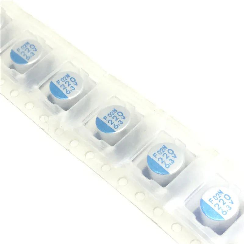 Capacitor Electrolítico Aluminio SMD (220uF, 6.3V, 6x5mm) - Pack 20 Unidades