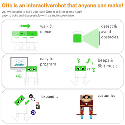Kit Inicio Proyecto DIY Keyestudio para Robot OTTO Arduino (Sin Piezas Impresas 3D)