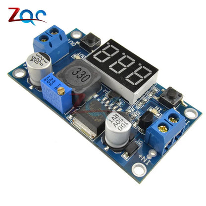 Módulo Regulador Voltaje Step-Down LM2596 DC-DC 4.0-40V a 1.25-37V Ajustable con Voltímetro LED