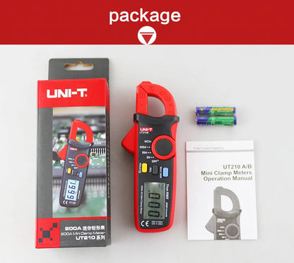 Pinza Amperimétrica Digital UNI-T UT210E/UT210D/UT210C - Mini Clamp Multímetro True RMS AC, Auto Rango