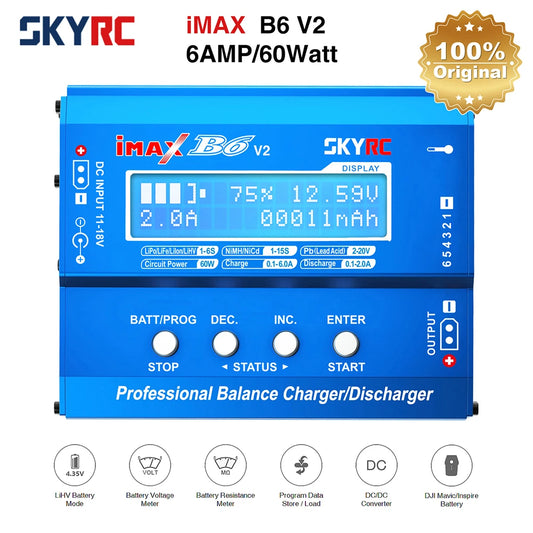 SKYRC IMAX B6 V2 6A 60W Balance Charger Discharger For NiMH NiCD LiHV NiCd Li-ion Battery Charger for DJI Mavic/Inspire Battery