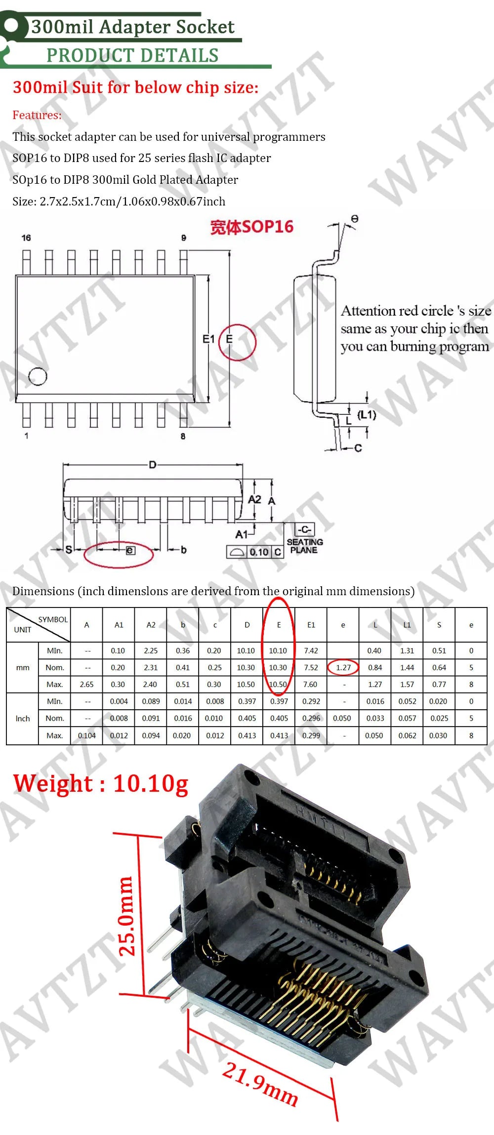 Kit Programador USB CH341A 24/25 Series EEPROM Flash BIOS + Clip Test SOIC8/SOP8 + Adaptador 1.8V + Adaptador SOIC8/SOP16