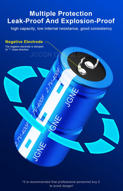 Supercapacitores Farad 2.7V - Varios Valores (1F a 400F) para Grabadora Vehicular - Lote 2 Piezas