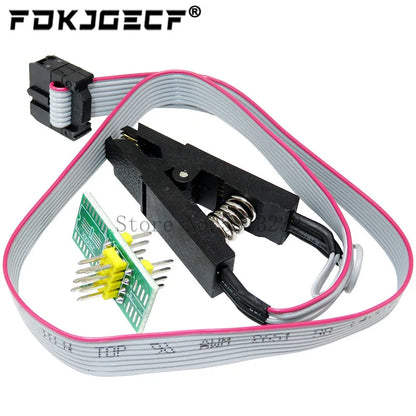 Clip Test SOIC8/SOP8 para Programación In-Circuit EEPROM (93CXX/25CXX/24CXX) + 2 Adaptadores (Versión Actualizada)