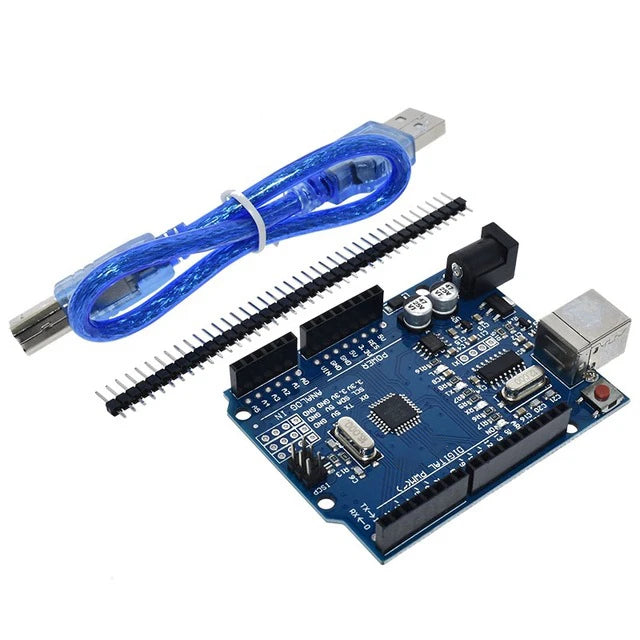 Placa Desarrollo UNO R3 (Versión Modificada, CH340G, Chip MEGA328P 16MHz) con Cable USB para Arduino