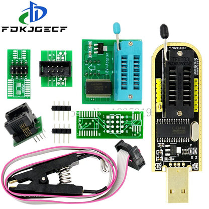 Kit Programador USB CH341A EEPROM/Flash/BIOS con Clip SOIC8, Adaptador 1.8V y ZIF Socket (Variante 1)