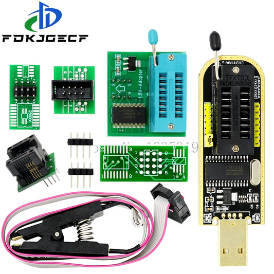 Kit Programador USB CH341A EEPROM/Flash/BIOS con Clip SOIC8, Adaptador 1.8V y ZIF Socket (Variante 1)