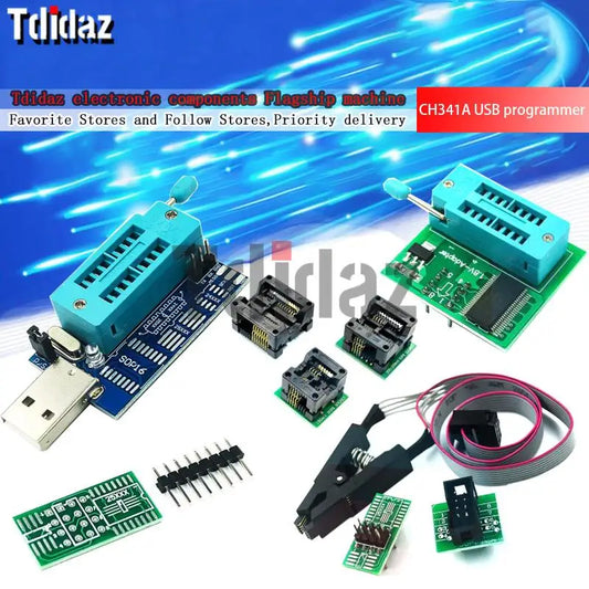 Kit Programador USB CH341A EEPROM/Flash/BIOS con Clip SOIC8, Adaptador 1.8V y ZIF Socket