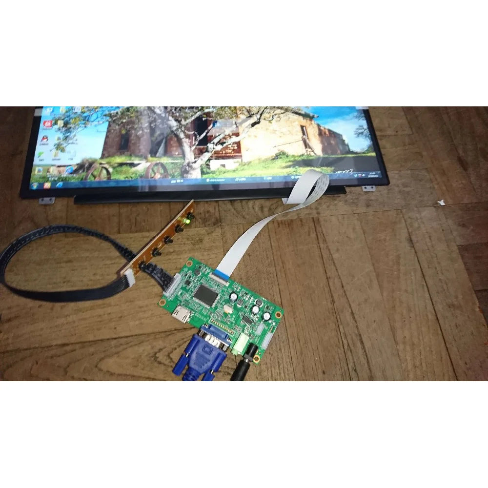 Kit Placa Controladora LCD Driver para Panel 15.6" B156XTN07.0/1 (1366x768) EDP Monitor VGA DIY