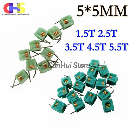 Inductor Ajustable Moldeado MD0505 Bobina Hueca (1.5T a 5.5T) 5x5mm - Lote 20 Piezas