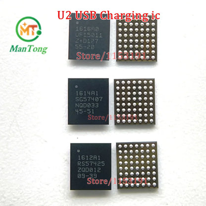 Circuito Integrado (IC) Carga USB Tristar U2 1610A1/A2/A3 / 610A3B / 1612A1 / 1614A1 / 1616A0 para iPhone 5S-14 Pro (10 Unidades)