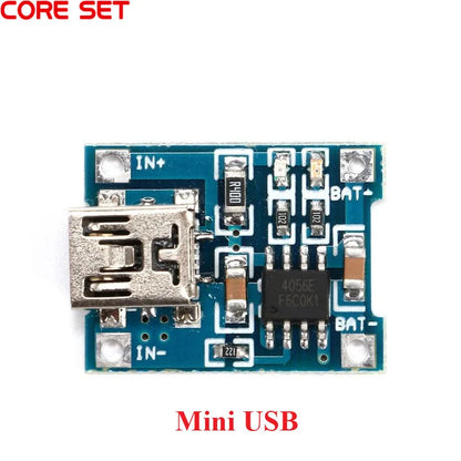 Módulo Carga Batería Litio 18650 5V 1A (USB/MicroUSB/Type-C) Controlador Solar con Protección TP4056