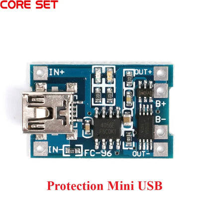 Módulo Carga Batería Litio 18650 5V 1A (USB/MicroUSB/Type-C) Controlador Solar con Protección TP4056
