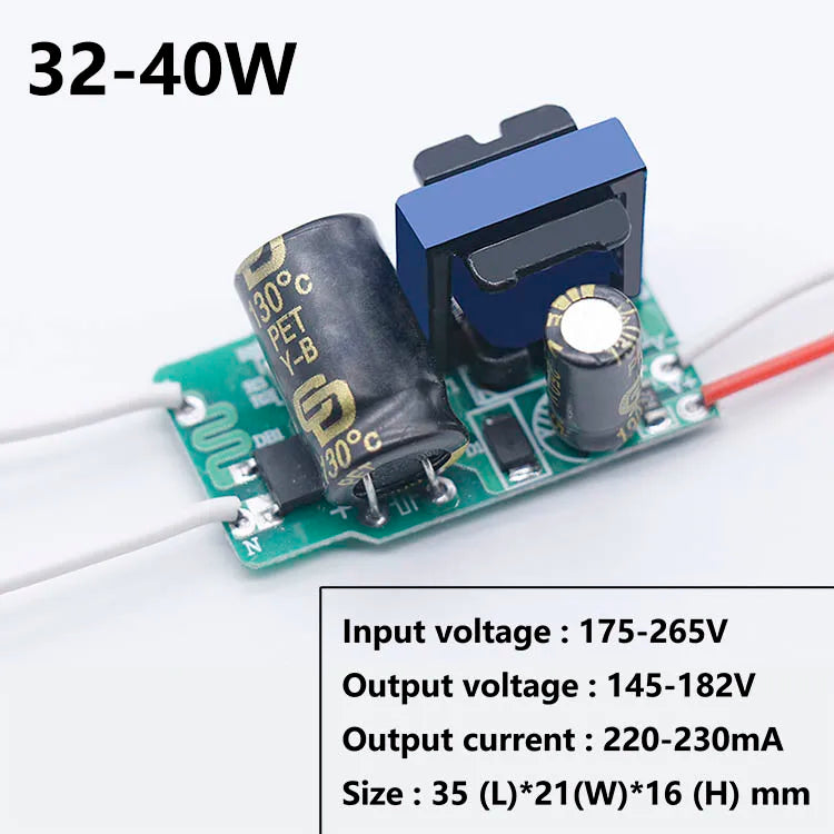 Driver LED No Aislado 220mA/230mA (18W/24W/32W/40W) Fuente AC80-180V Transformador Iluminación SMD Bulbo