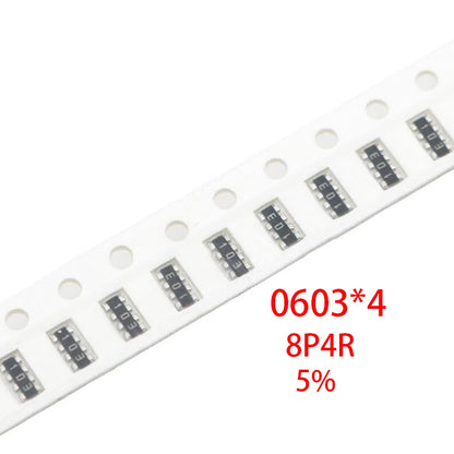 100pcs 0603*4 8P4R 2*4P SMD Network Resistor array 100R 1K 10K 4.7K 5.1K 51R 22R 33R 47R 150R 200R 220R 300R 330R 4D03 ohm