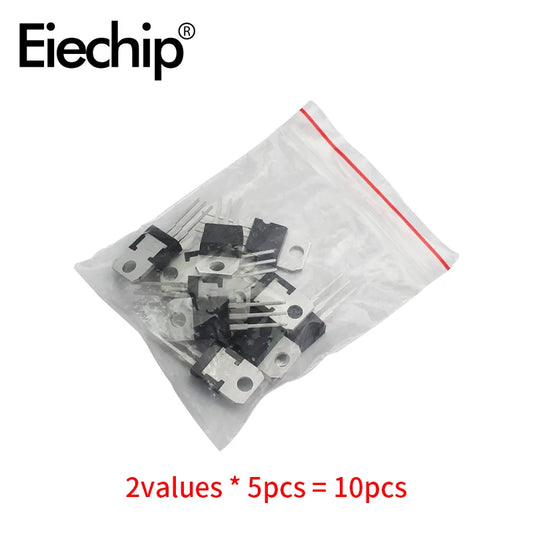 Set 10 Pcs (5 Pares) Transistores Darlington TIP122 (NPN) / TIP127 (PNP) TO-220 100V 5A