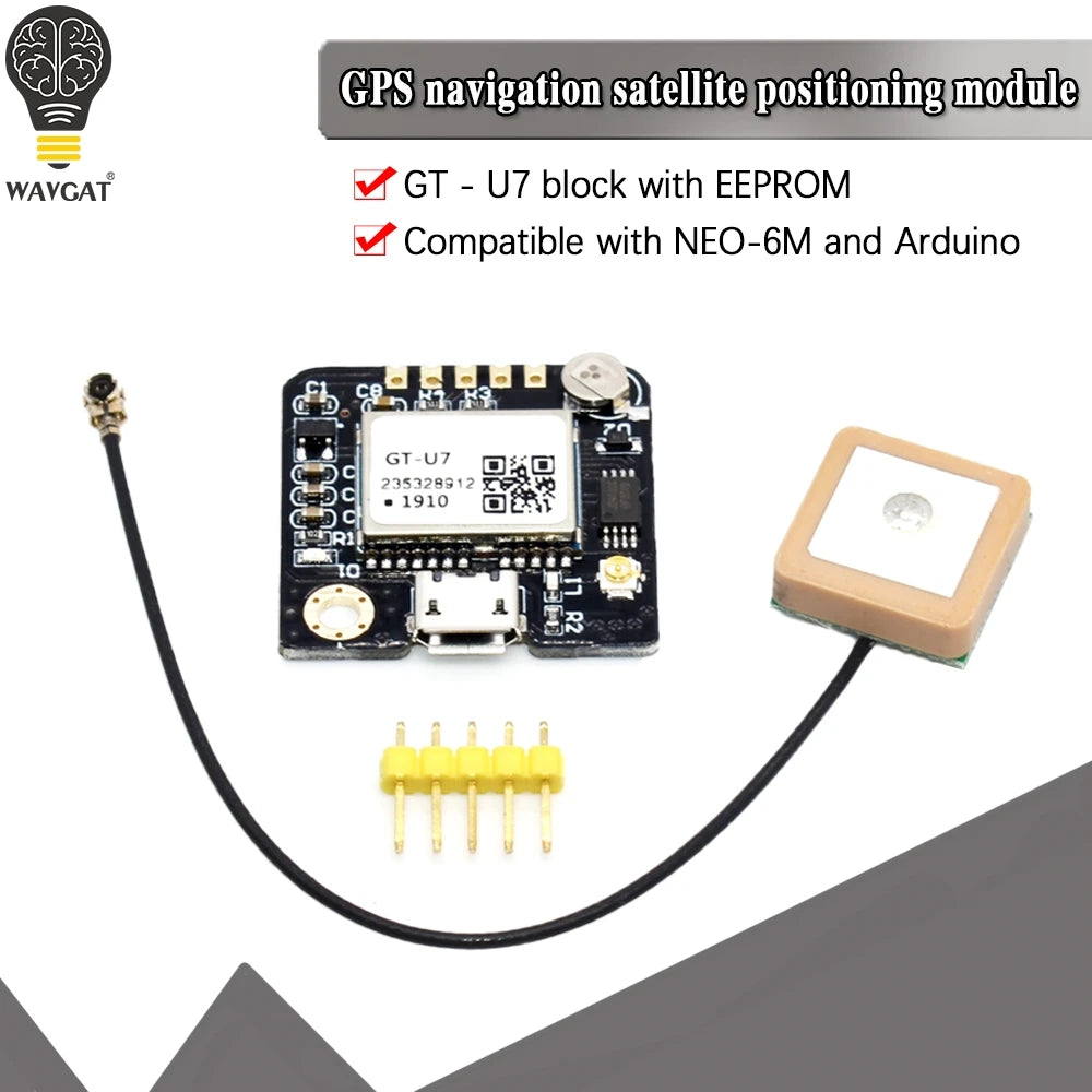 Módulo GPS GT-U7 para Navegación Satelital (Compatible NEO-6M) para Microcontrolador 51/STM32 Arduino