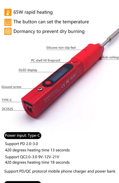 Pine64 CN Version Pinecil V1 Soldering Iron Portable Programable Welding Tools Adjustable Temperature Digital Solder Station