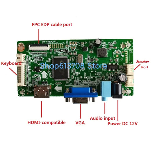 Kit Placa Controladora LCD Driver para Panel 15.6" B156XTN07.0/1 (1366x768) EDP Monitor VGA DIY