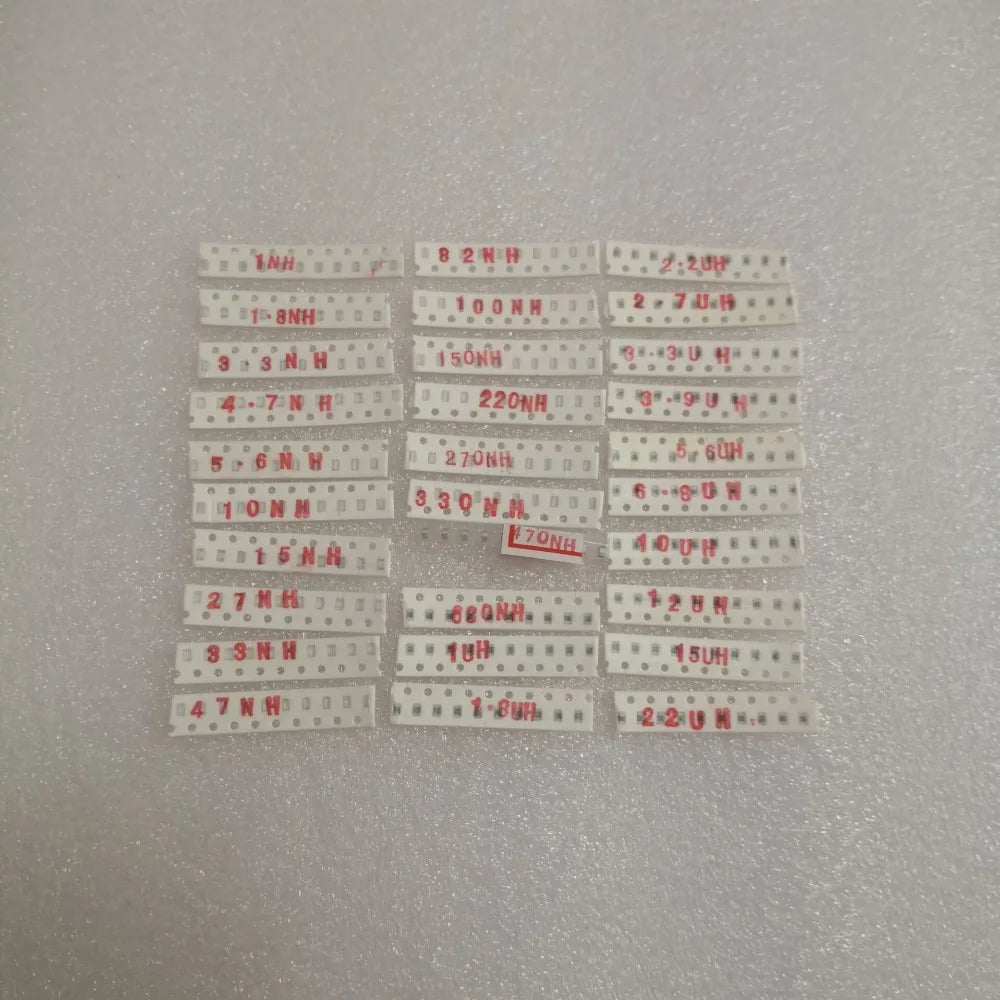 Kit Surtido Inductores SMD 0805 - 30 Valores (1nH a 22uH) x 10 Unidades (Total 300 Piezas)