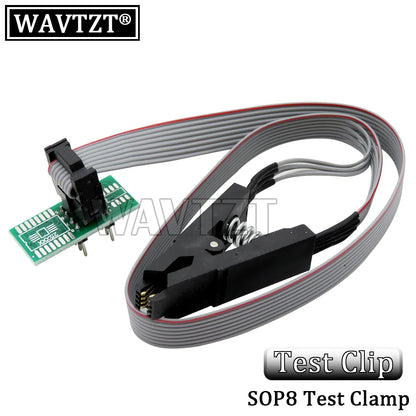 Kit Programador USB CH341A 24/25 Series EEPROM Flash BIOS + Clip Test SOIC8/SOP8 + Adaptador 1.8V + Adaptador SOIC8/SOP16
