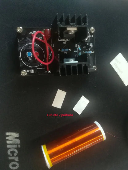 Kit DIY Mini Bobina Tesla Musical 15W (15-24V DC) - Parlante Plasma y Transmisión Inalámbrica (1 Set)