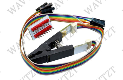 Kit Programador USB CH341A 24/25 Series EEPROM Flash BIOS + Clip Test SOIC8/SOP8 + Adaptador 1.8V + Adaptador SOIC8/SOP16