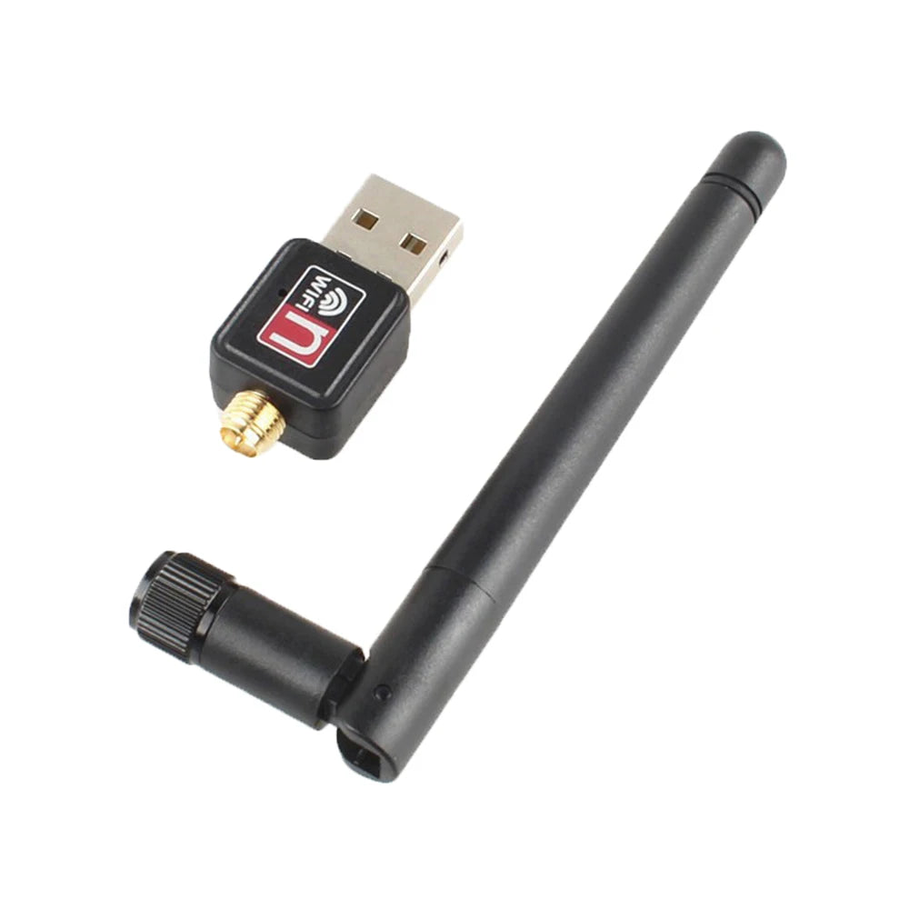 Mini Adaptador USB 2.0 WiFi Inalámbrico 150Mbps (802.11n/g/b) Dongle LAN 2dB con Antena (Chip MT7601/RTL8188)