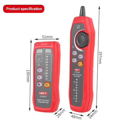 Kit Rastreador Cables LAN UNI-T UT683KIT - Tester Red RJ45/RJ11, Buscador Línea Telefónica, Herramienta Networking