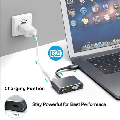 Hub USB-C Docking Station con HDMI 4K, VGA, USB 3.0 para MacBook/iPad/Samsung Dex