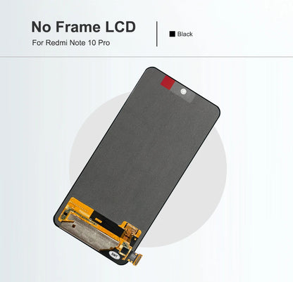 6.67" AMOLED for Xiaomi Redmi Note 10 Pro LCD Display Touch Screen For Redmi Note10Pro M2101K6G LCD Display Replace, with Frame