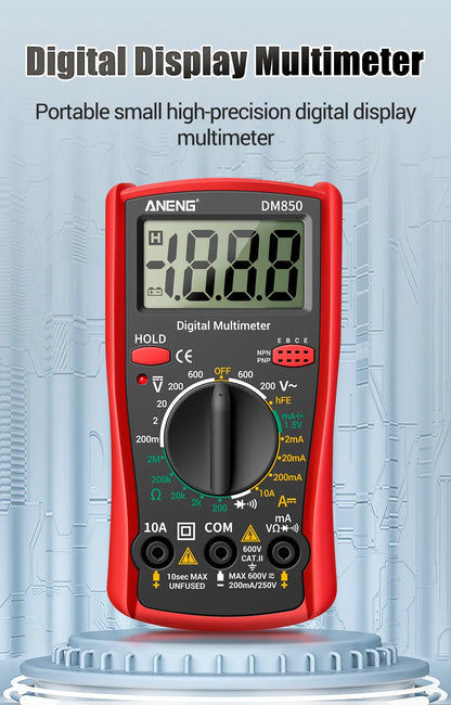 Multímetro Digital Automático Profesional ANENG DM850 (1999 Cuentas) Tester Voltaje AC/DC/Ohm/Corriente Amperímetro Detector