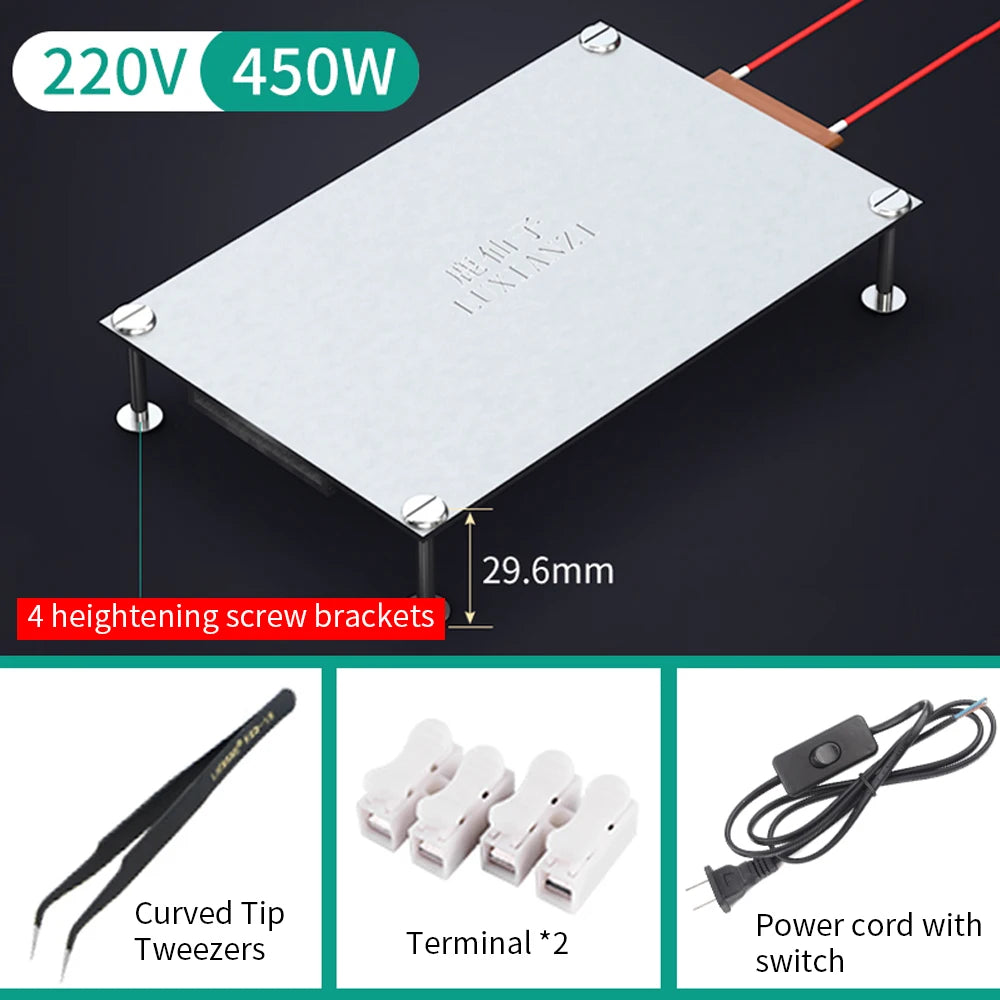LUXIANZI Aluminum Led Remover BGA Desoldering Station PTC Fever Plate Preheating LCD Strip Chip Repair Thermostat Heating Plate